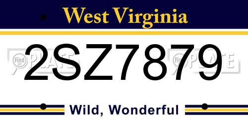 2SZ7879 West Virginia License Plate
