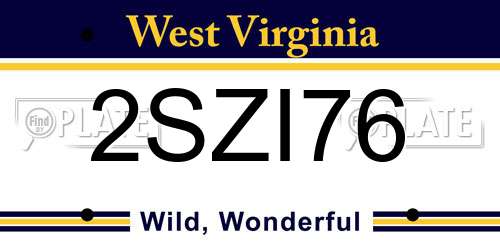 2SZI76 West Virginia License Plate