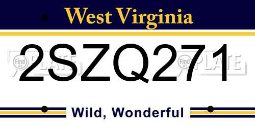 2SZQ271 West Virginia License Plate