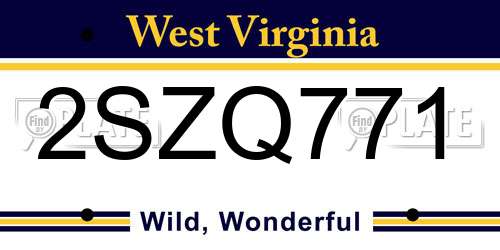 2SZQ771 West Virginia License Plate