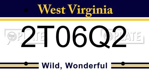 2T06Q2 West Virginia License Plate