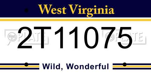 2T11075 West Virginia License Plate