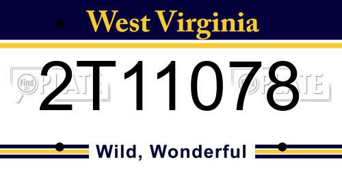 2T11078 West Virginia License Plate