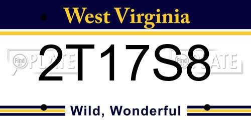 2T17S8 West Virginia License Plate