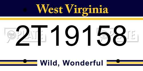 2T19158 West Virginia License Plate
