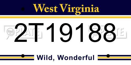 2T19188 West Virginia License Plate