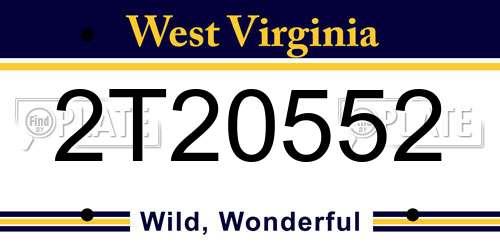 2T20552 West Virginia License Plate