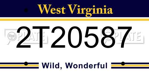 2T20587 West Virginia License Plate