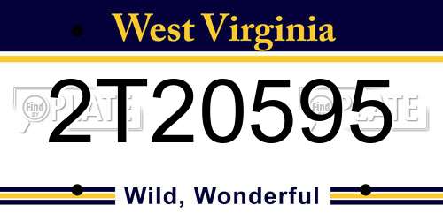 2T20595 West Virginia License Plate
