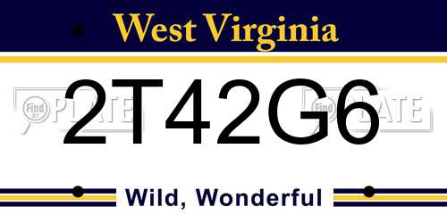 2T42G6 West Virginia License Plate
