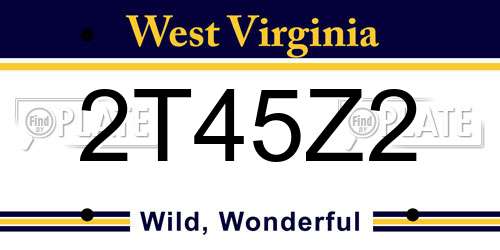 2T45Z2 West Virginia License Plate