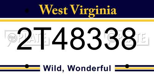 2T48338 West Virginia License Plate