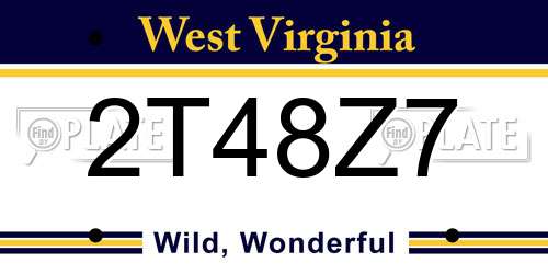 2T48Z7 West Virginia License Plate