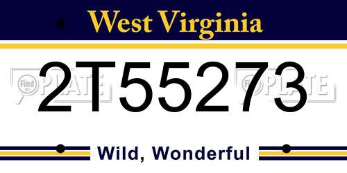 2T55273 West Virginia License Plate