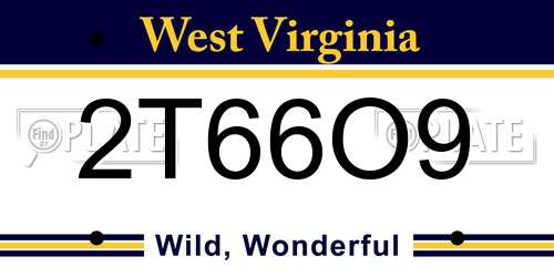 2T66O9 West Virginia License Plate