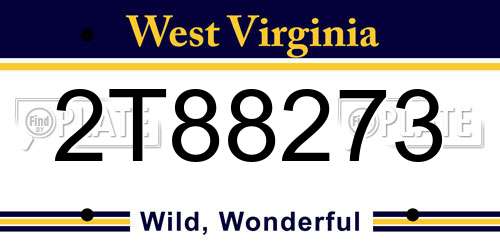 2T88273 West Virginia License Plate