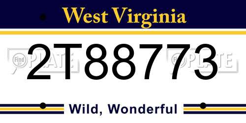 2T88773 West Virginia License Plate