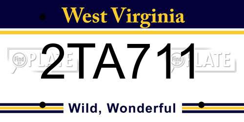 2TA711 West Virginia License Plate