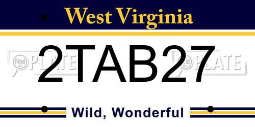 2TAB27 West Virginia License Plate