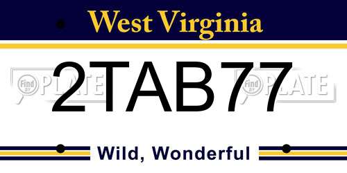 2TAB77 West Virginia License Plate