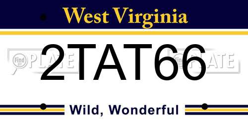 2TAT66 West Virginia License Plate