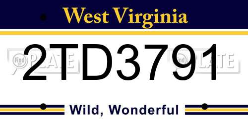 2TD3791 West Virginia License Plate