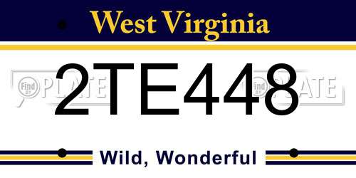 2TE448 West Virginia License Plate