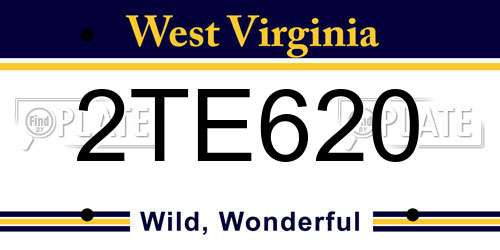 2TE620 West Virginia License Plate