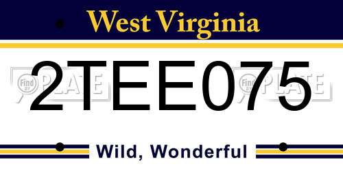 2TEE075 West Virginia License Plate