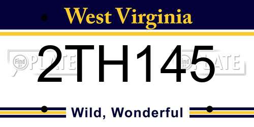 2TH145 West Virginia License Plate