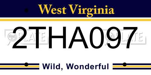 2THA097 West Virginia License Plate
