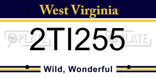 2TI255 West Virginia License Plate