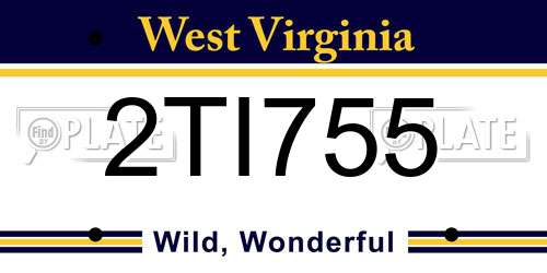 2TI755 West Virginia License Plate