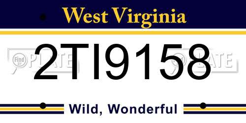 2TI9158 West Virginia License Plate