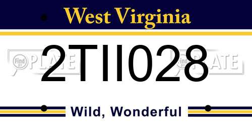 2TII028 West Virginia License Plate