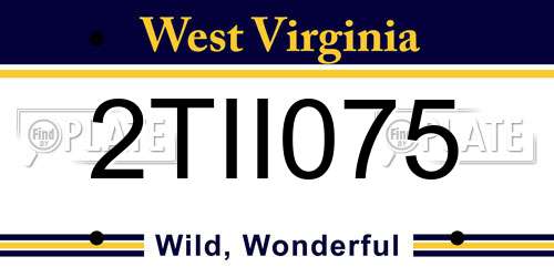 2TII075 West Virginia License Plate