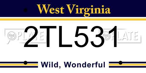 2TL531 West Virginia License Plate