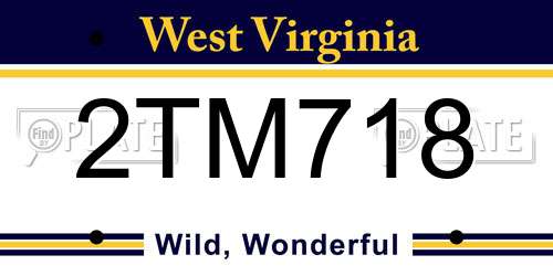 2TM718 West Virginia License Plate