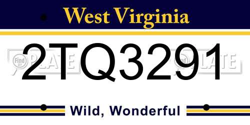 2TQ3291 West Virginia License Plate