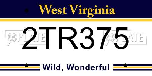 2TR375 West Virginia License Plate