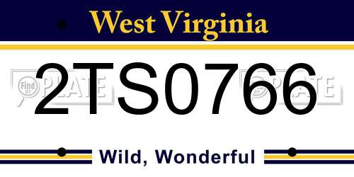2TS0766 West Virginia License Plate
