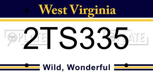 2TS335 West Virginia License Plate