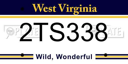 2TS338 West Virginia License Plate