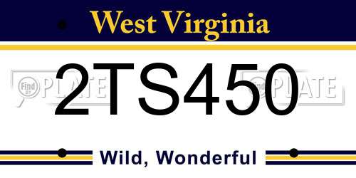2TS450 West Virginia License Plate