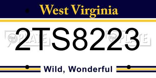 2TS8223 West Virginia License Plate
