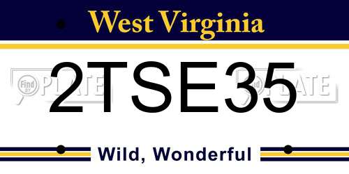 2TSE35 West Virginia License Plate