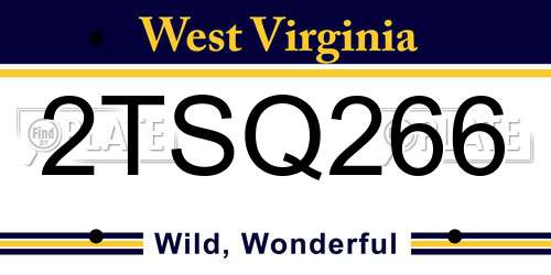 2TSQ266 West Virginia License Plate