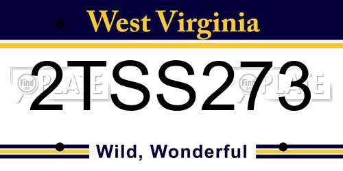 2TSS273 West Virginia License Plate