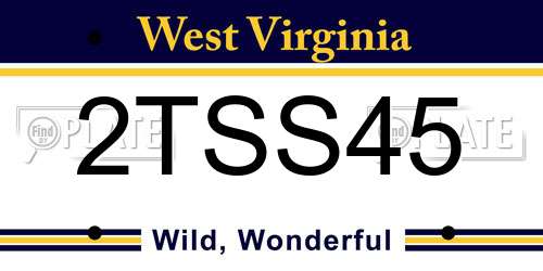 2TSS45 West Virginia License Plate