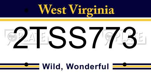 2TSS773 West Virginia License Plate